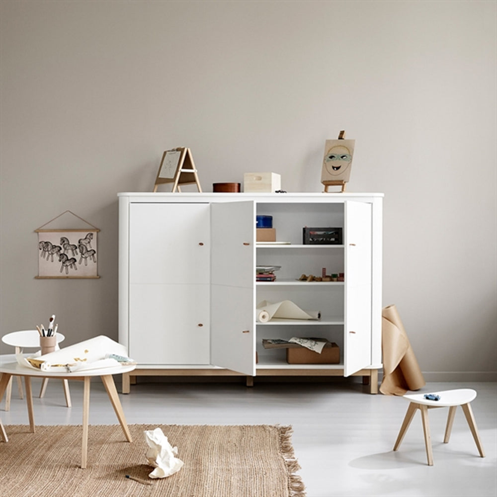 Køb Oliver Furniture Wood Multiskab 3 Døre Hvid/Eg