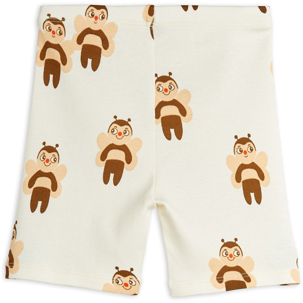 Køb Mini Rodini Offwhite Bees AOP Bike Shorts