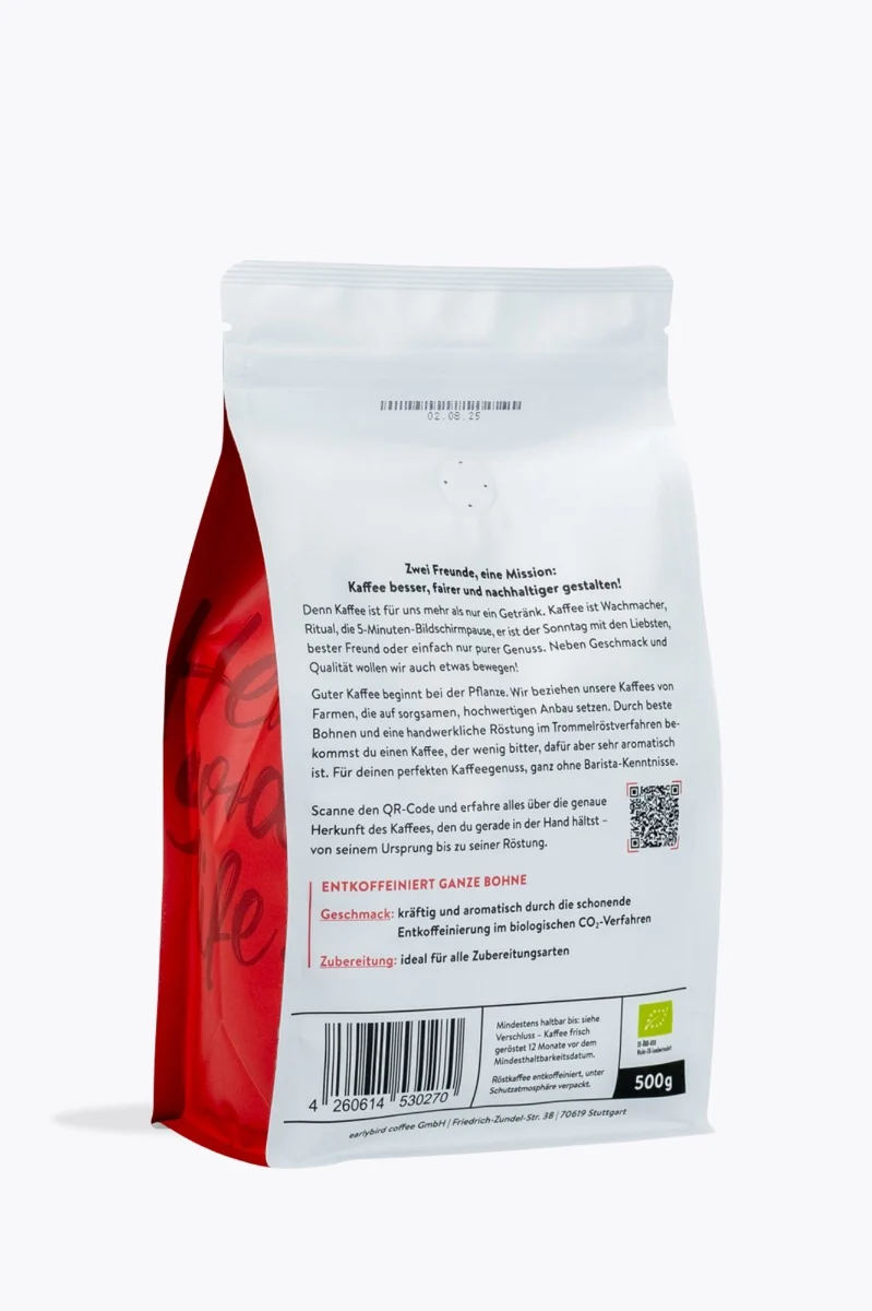 earlybird coffee Entkoffeiniert Bio 500g