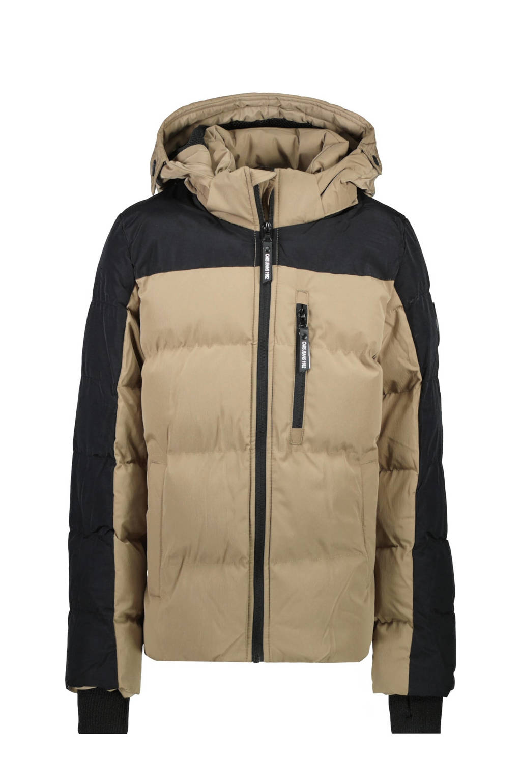 Cars gewatteerde winterjas HAMDON beige/zwart
