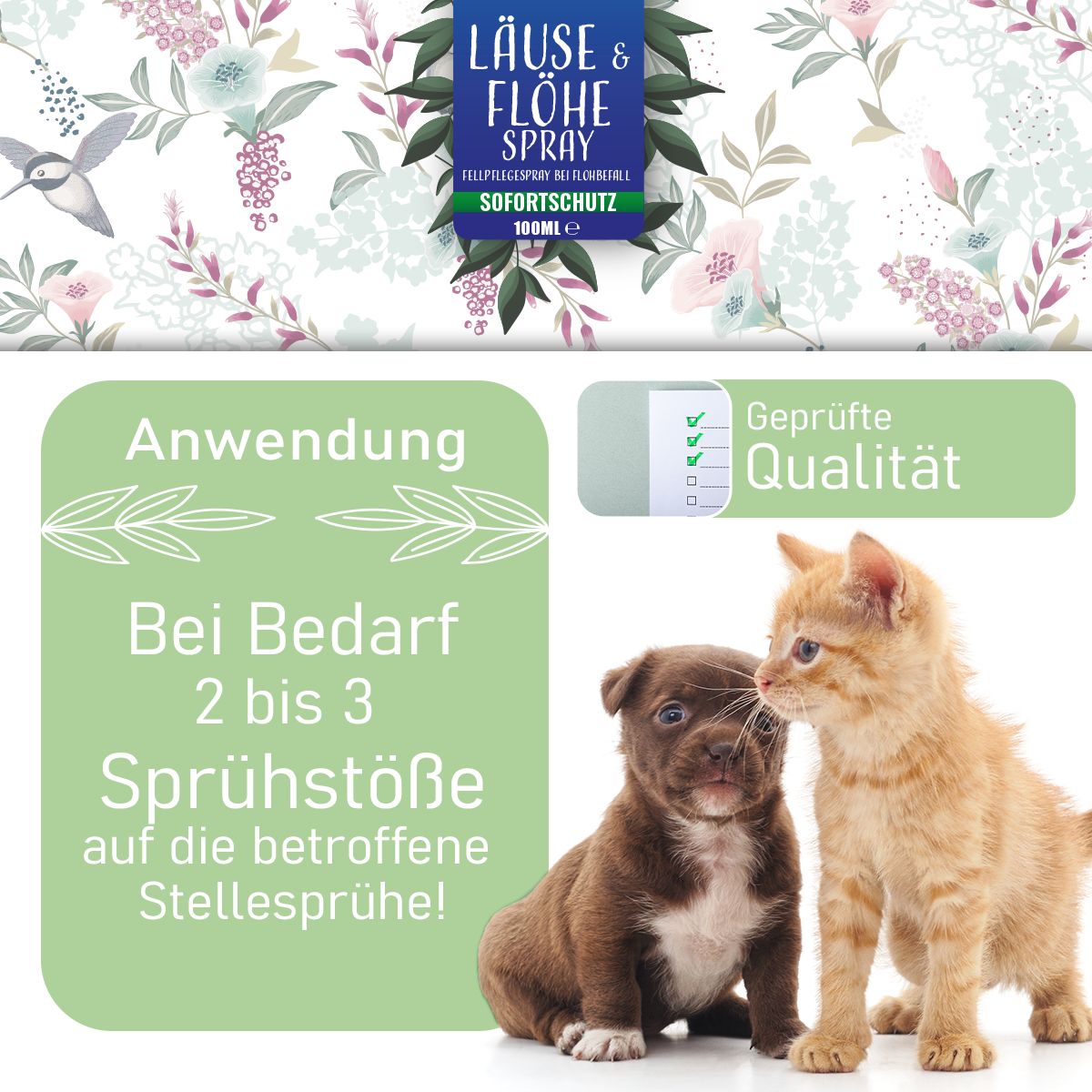 Nature Animal® | Läuse & Flöhe Spray | Flohmittel