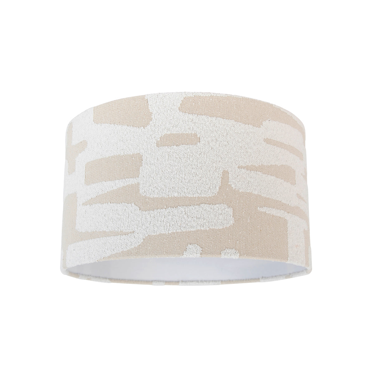 QAZQA Stoffen lampenkap wit met beige gestreept 35|35|20