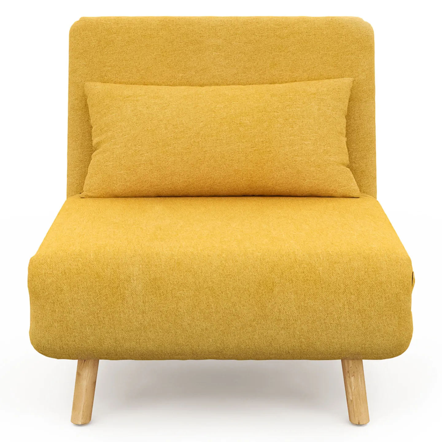 Fauteuil convertible ROMEO lit d'appoint 1 place 80x190 cm tissu jaune