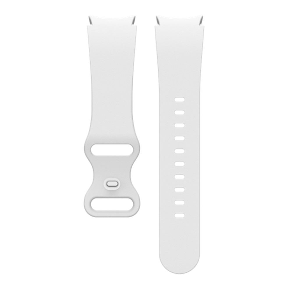 Samsung Galaxy Watch 4 Classic (46mm) Silikon Armband mit Knopf Verschluss (Gelenkumfang: 180-220mm) - Weiss