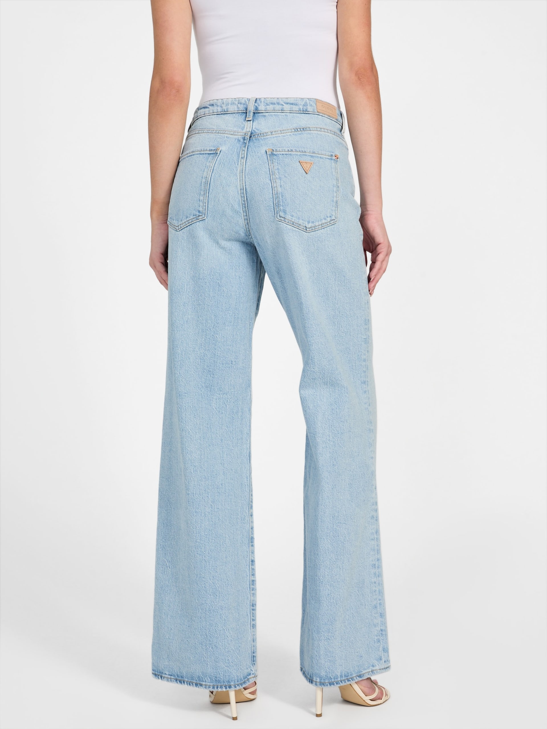 Calça jeans de perna larga