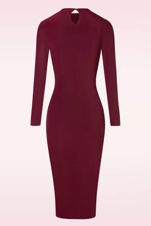 Vintage Chic for Topvintage Vive slinky pencil jurk in wijnrood