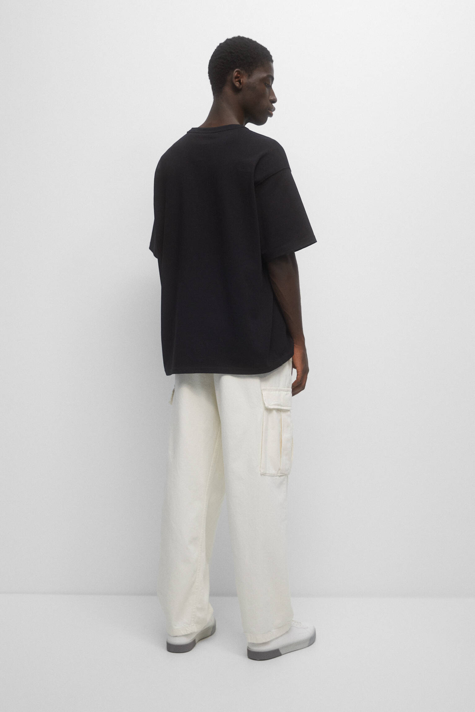 Calça cargo com veludo cotelê - cru