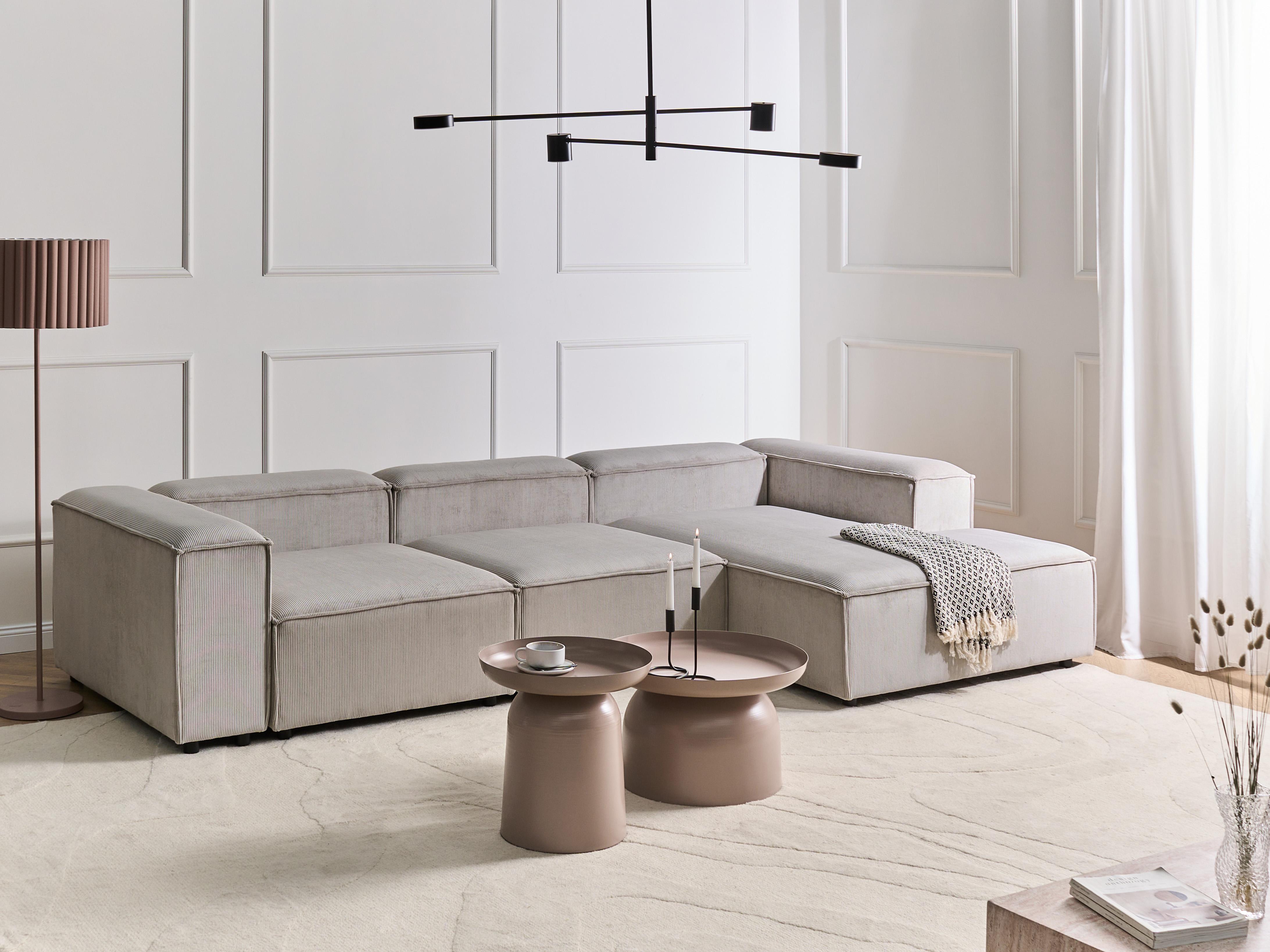 Modulaire hoekbank 4-zits ARDAL Corduroy Taupe linkszijdig
