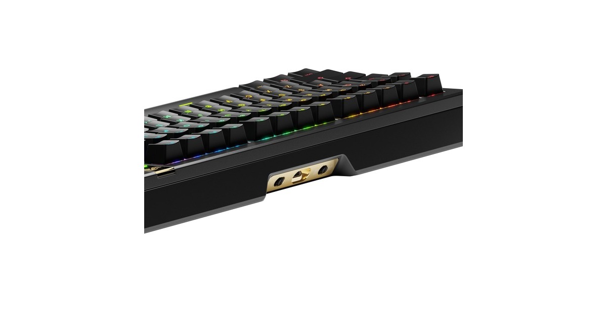 GloriousGMMK 3 PRO HE 75% Prebuilt Wireless Black, gaming toetsenbord  (Zwart, US lay-out, Glorious Fox, 75%, RGB, GPBT-doubleshot keycaps, Knob, 2.4 GHz / Bluetooth / USB-C)
