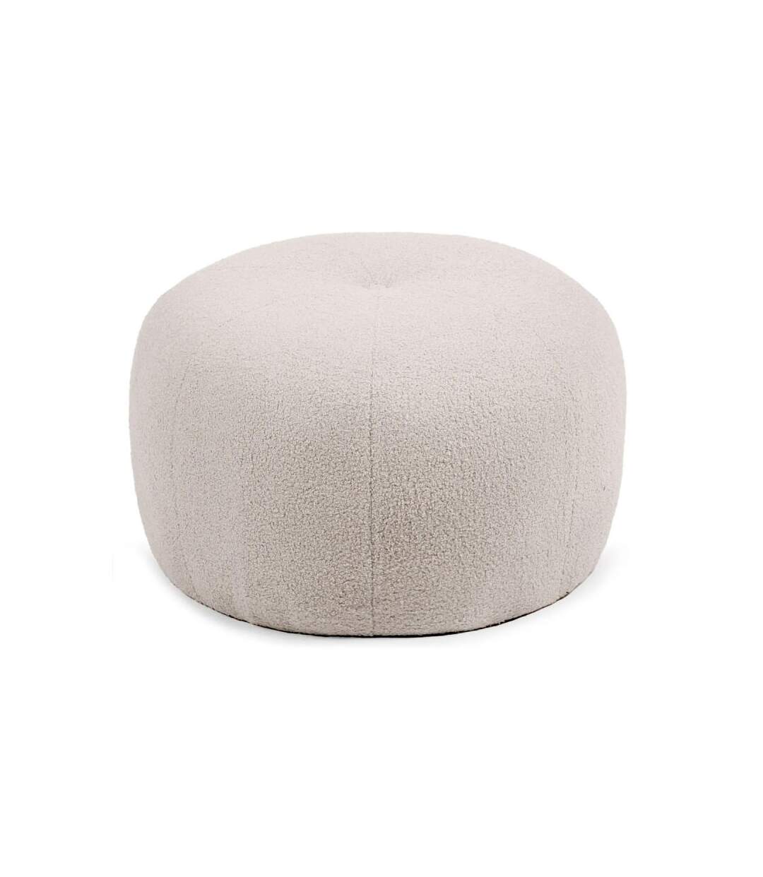 Paris Prix - Pouf Rond Bouclette pilou 55cm Beige