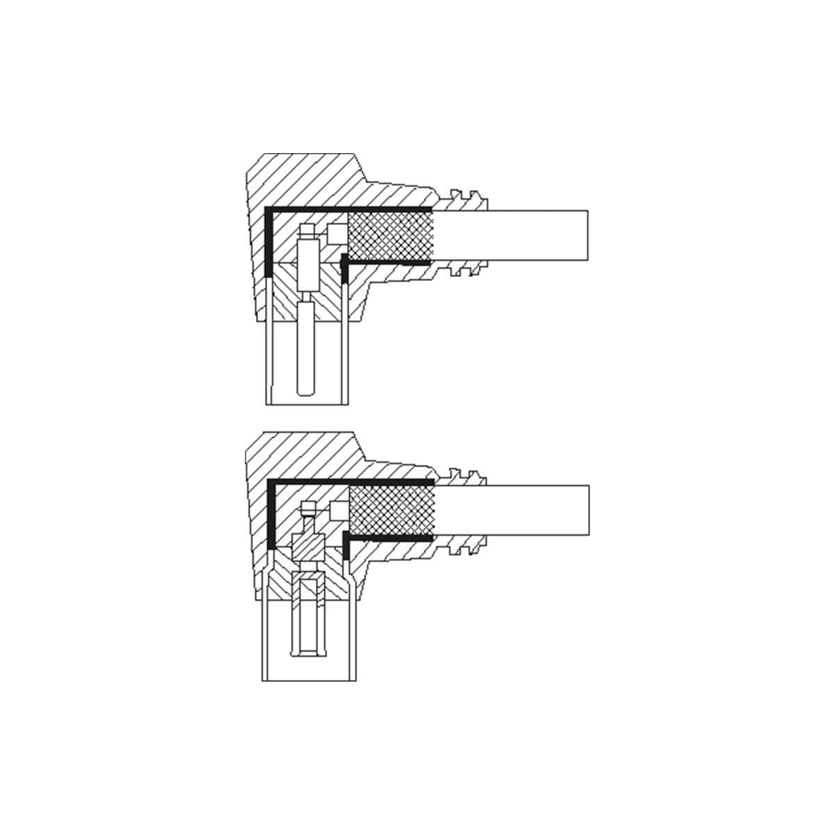 Goobay Vinklet antennekabel (80 dB), 2x skjermet
