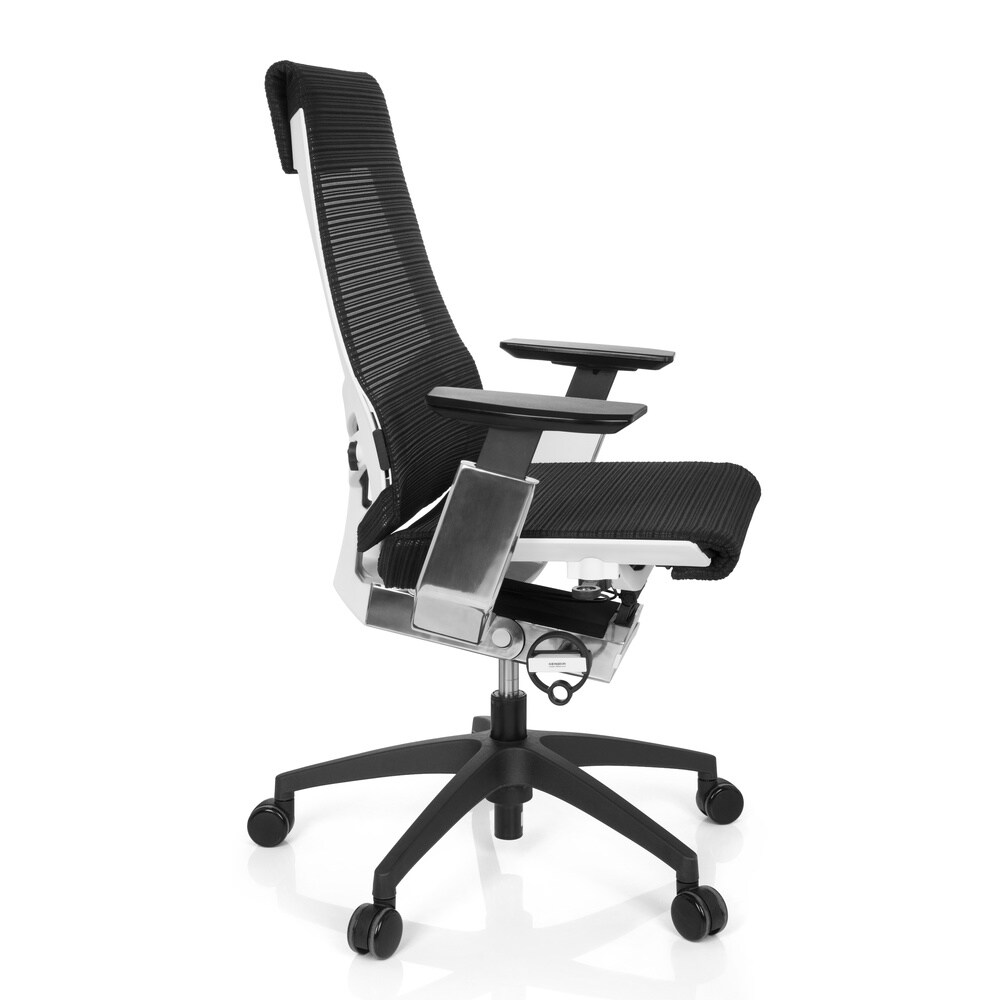 Profi Bürostuhl GENIDIA SMART WHITE CM Netzstoff mit Armlehnen hjh OFFICE
