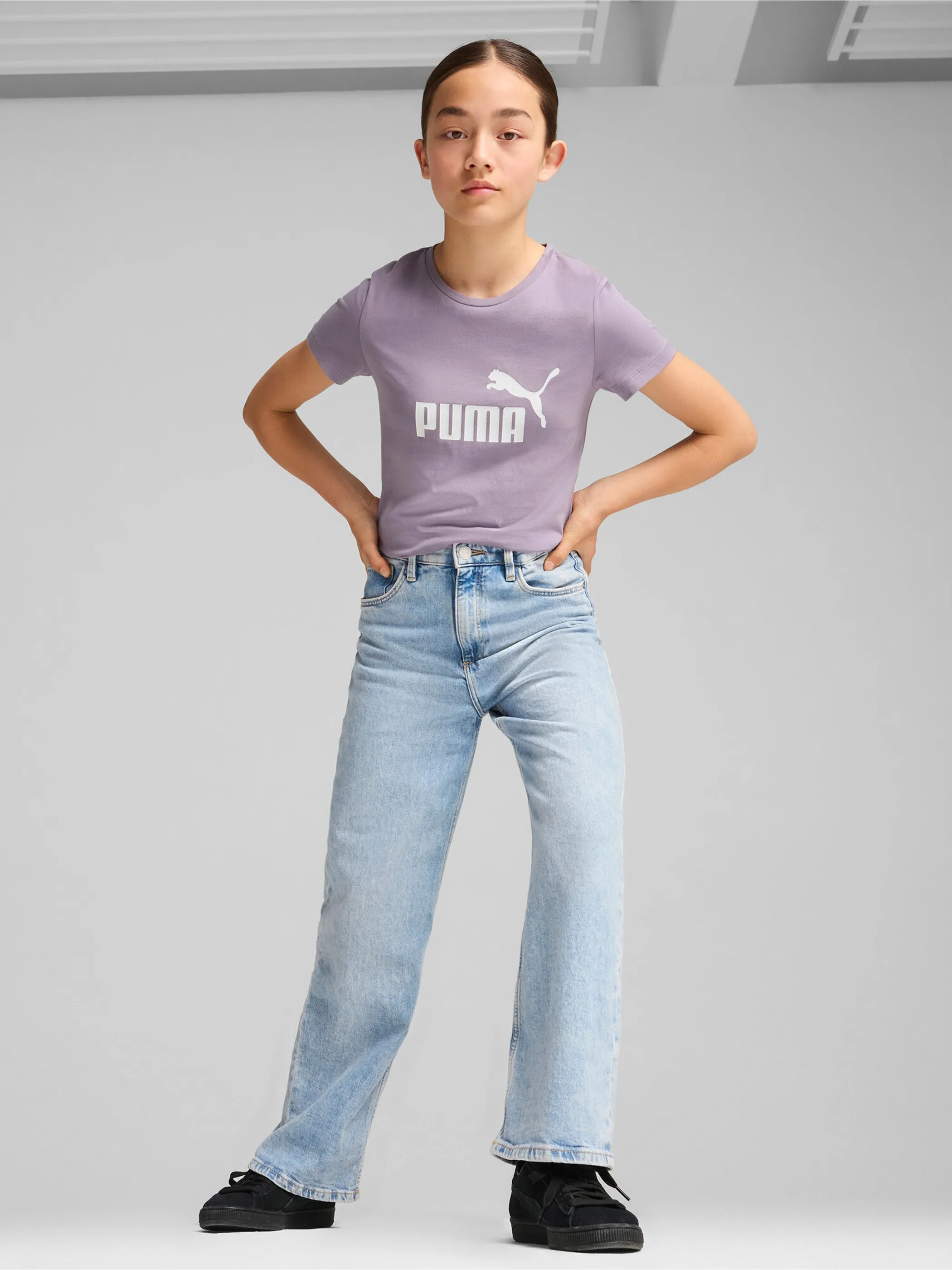 Mädchen Sportshirt mit Logoprint