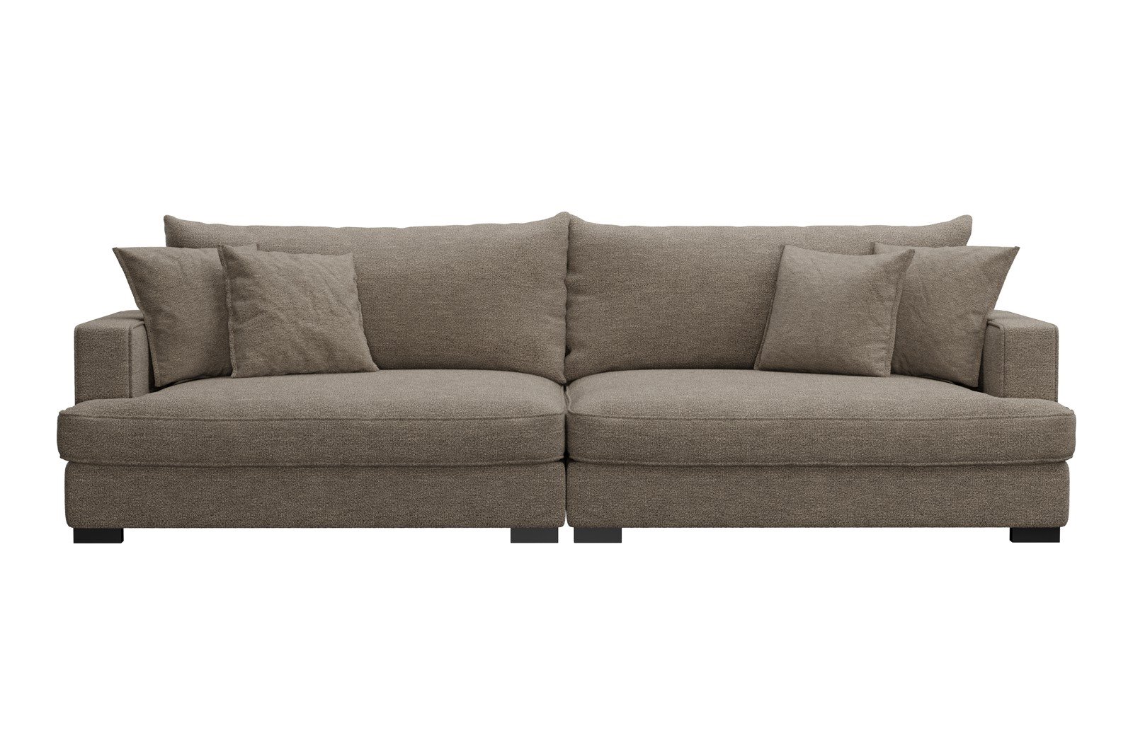 Rossi 4-seter sofa Tekstil Beatto 1023 Grønn Grå, arm A med sorte ben. Std. Komfort.