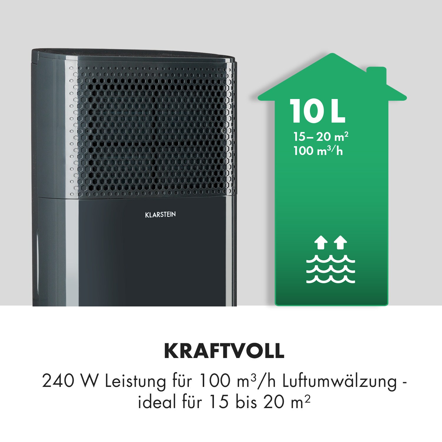 DryFy 10 Luftentfeuchter Dehumidifier 240W 10l/d 100m³/h 15-20m²