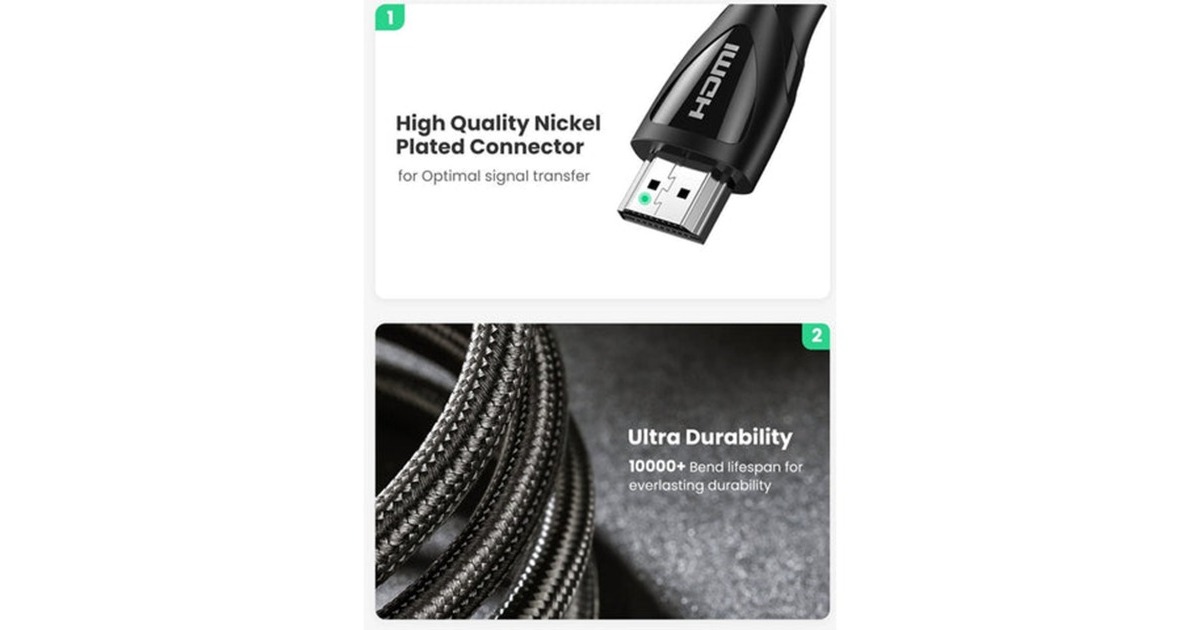 Ugreen8K HDMI 2.1 kabel  (Zwart, 2 meter)