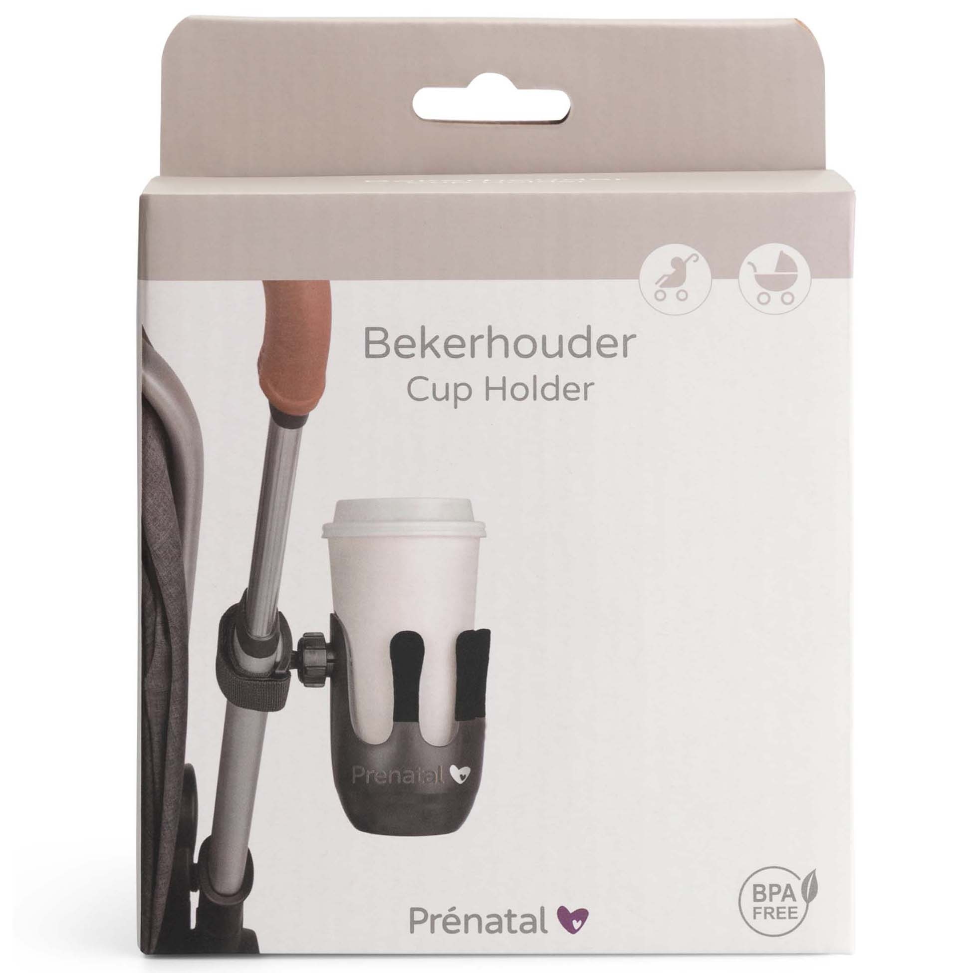 Prénatal bekerhouder/ cupholder universeel Black - buggy accessoires - Prénatal