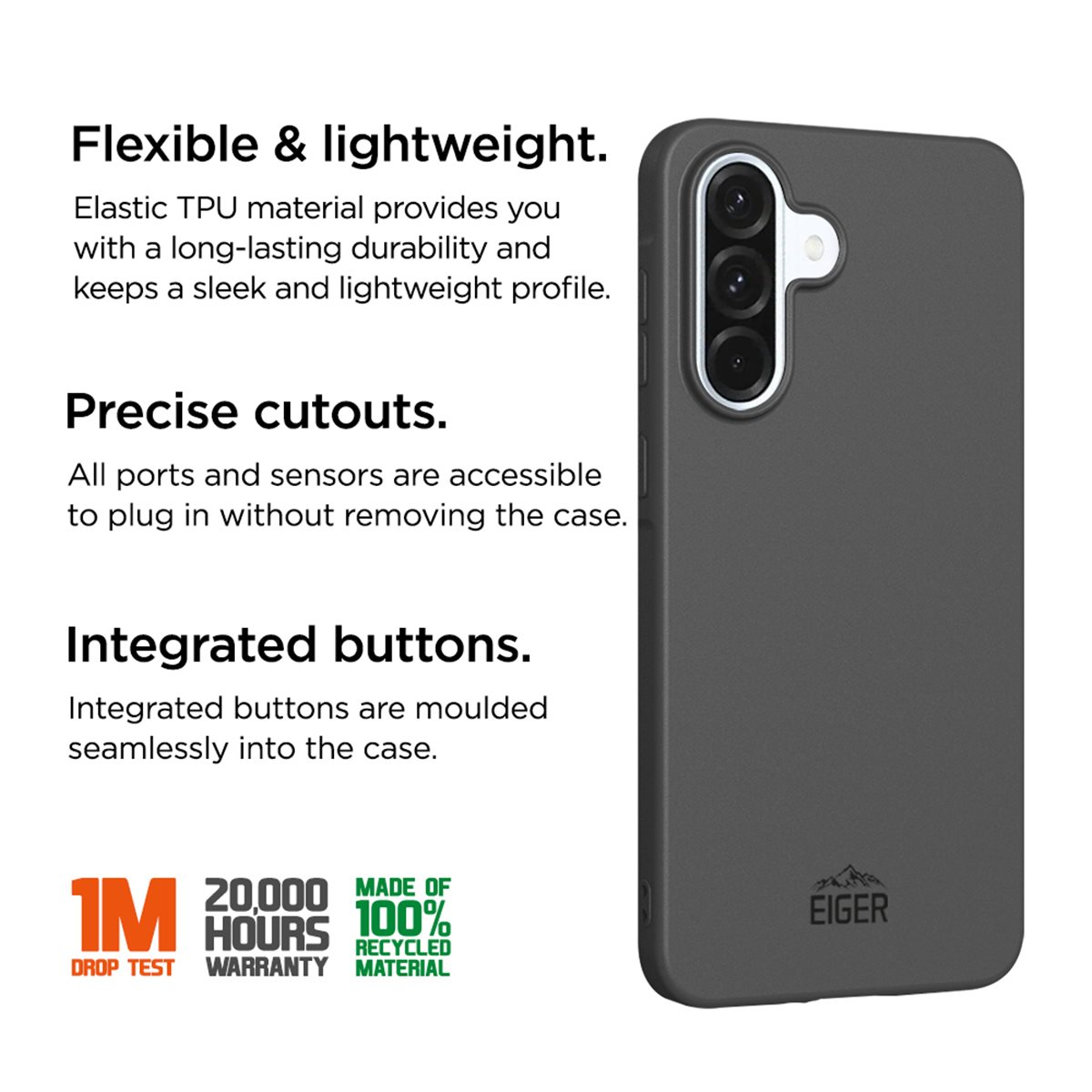Samsung Galaxy A56 / A36 Grip Case Gummi Schutzhülle (EGCA00719)  - Schwarz