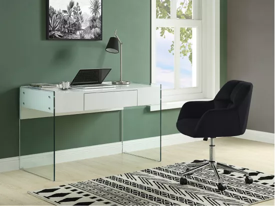 Chaise de bureau - Velours - Noir - Hauteur réglable - PEGA de Pascal Morabito