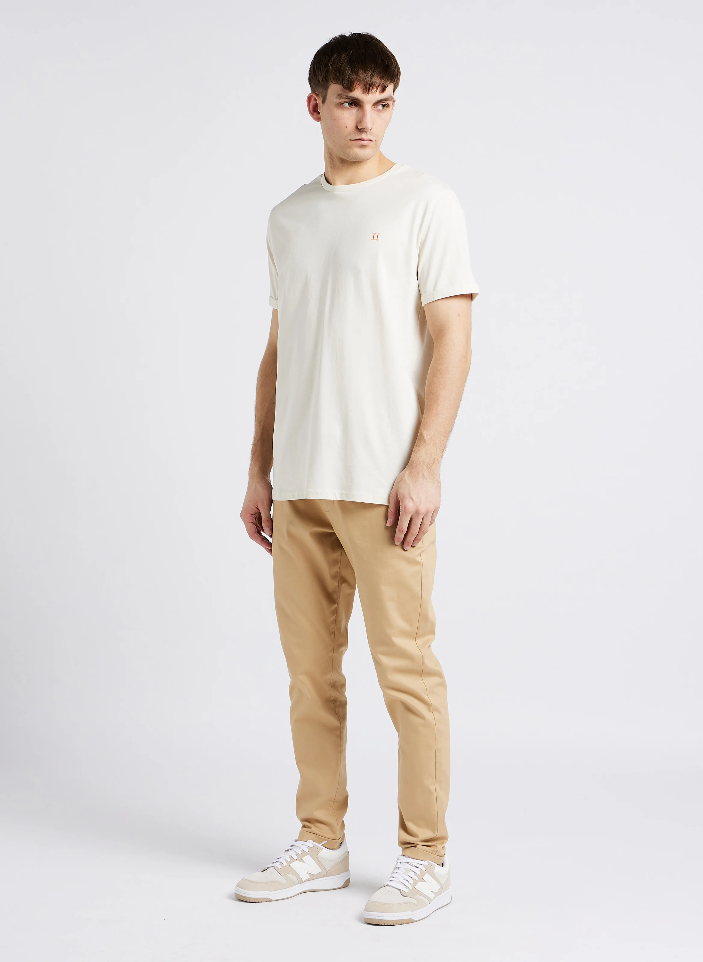 Tee-shirt col rond en coton | Beige