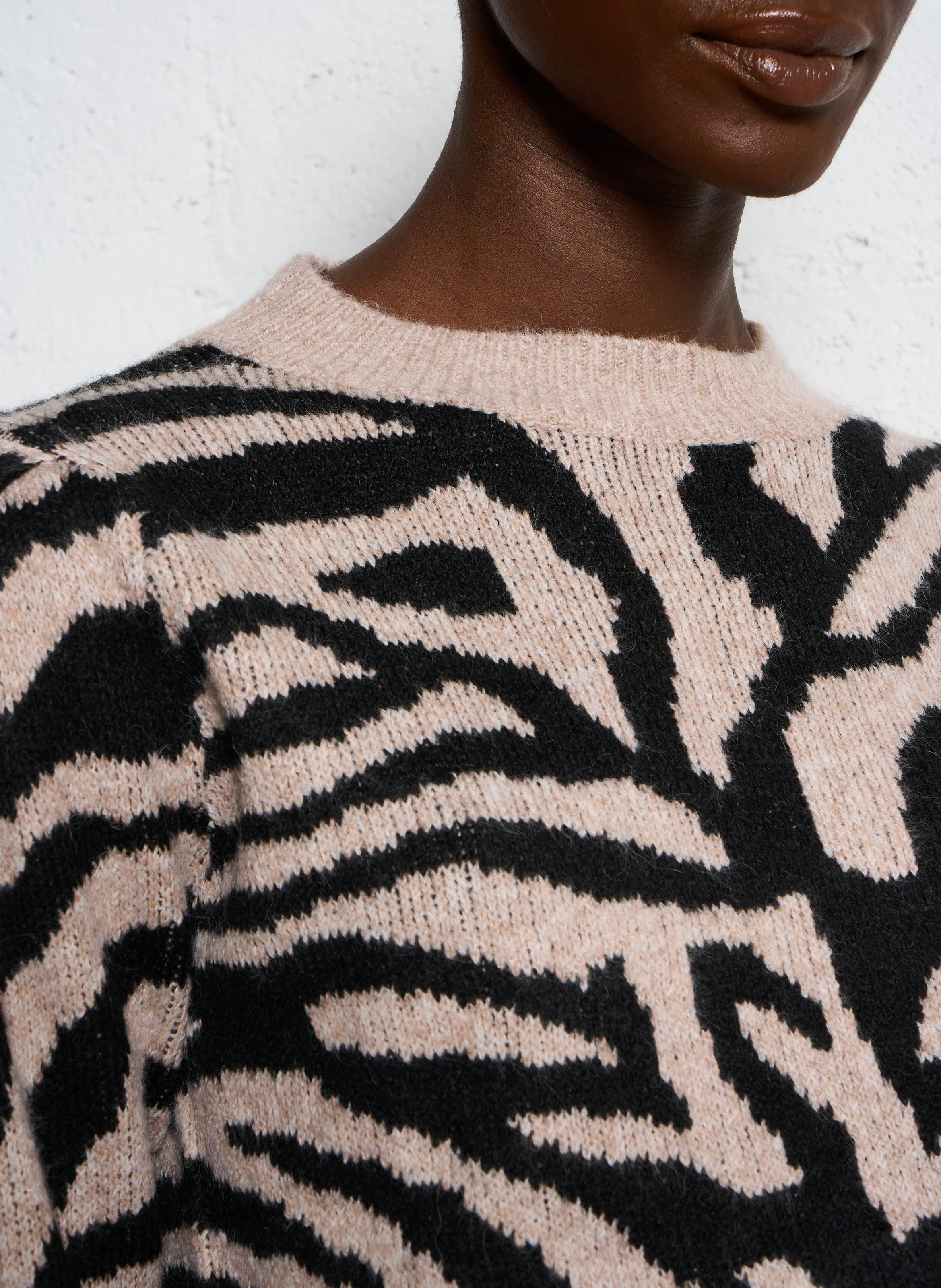 Pull zébré| Noir