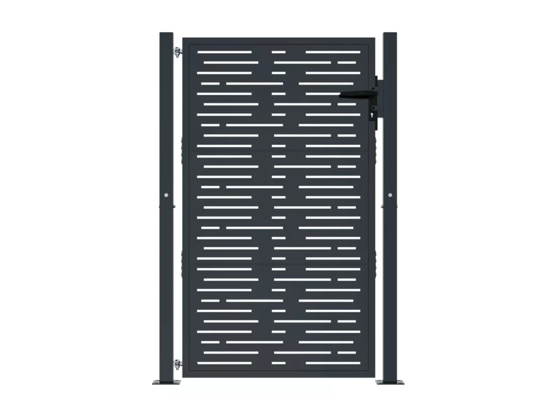 Portail de jardin anthracite 105x130 cm conception de carré