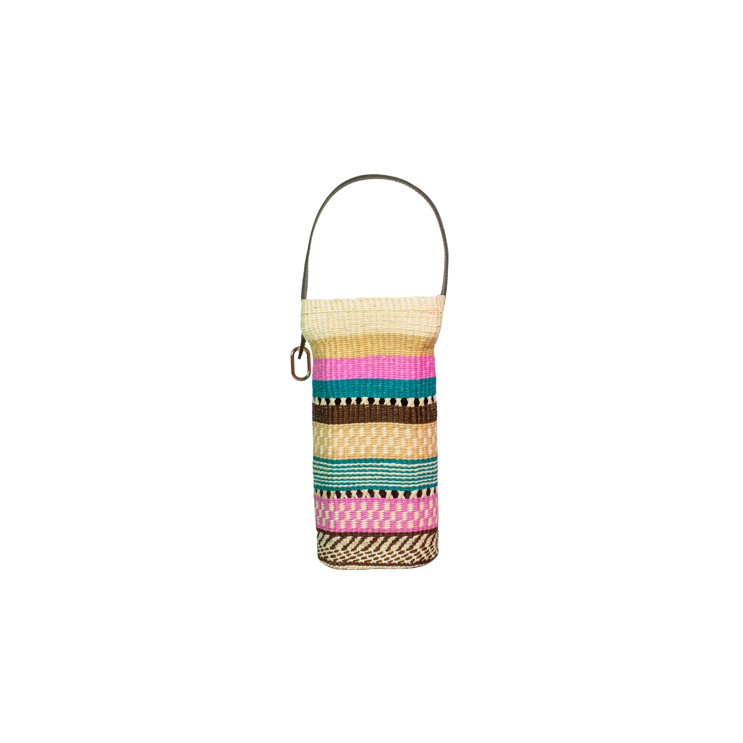 Seau Maxi multicolore en paille tressée « El cantaro »