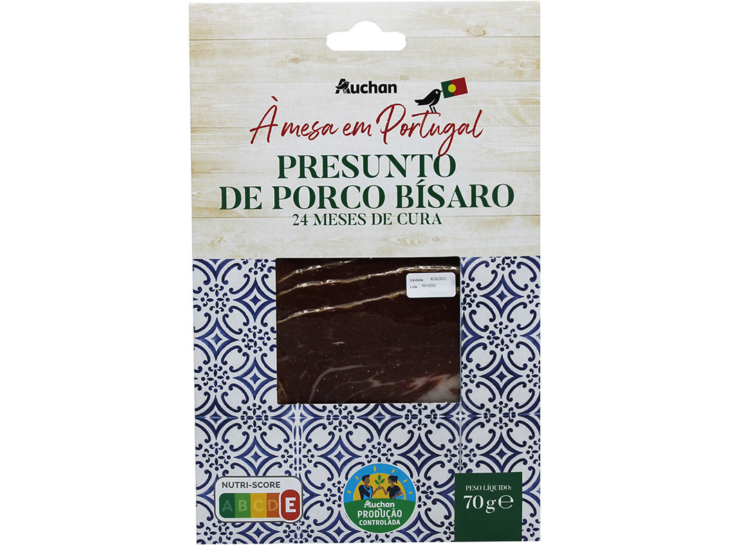 PRESUNTO PORCO BISARO AUCHAN À MESA EM PORTUGAL CULTIVAMOS O BOM 24M CURA 70G
