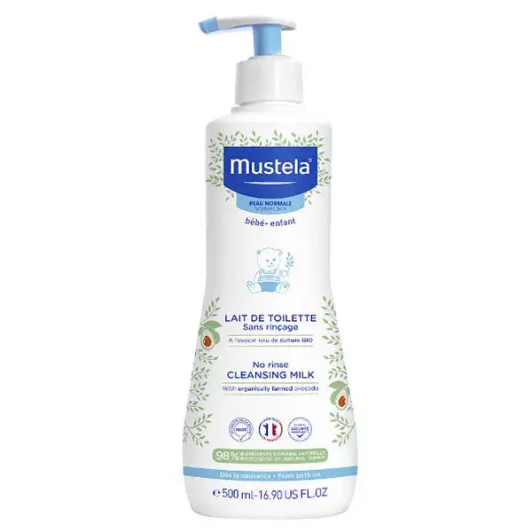 Leite sem enxágue Mustela para banho e higiene pessoal 500ml