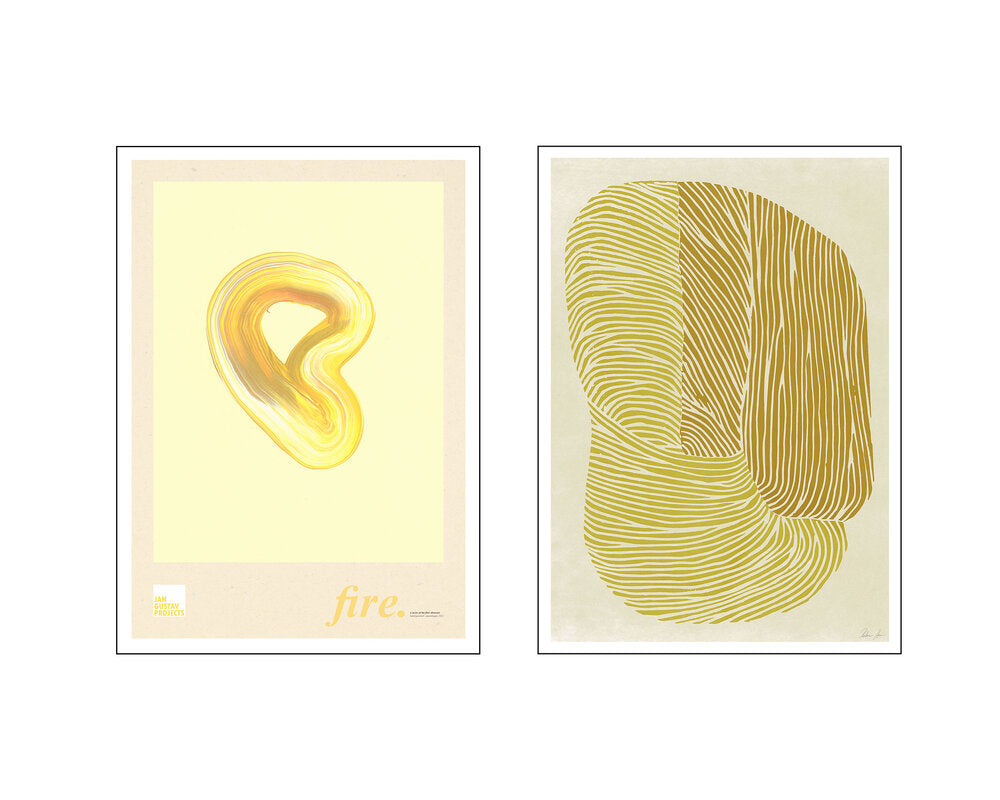 Poster & Frame  Golden Treasure artwall plakater m. ramme, 2 stk. - 50x70 cm.
