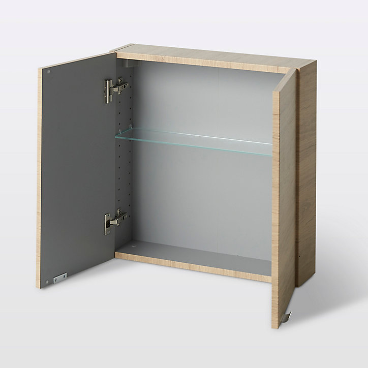 Armoire de salle de bains faible profondeur GoodHome Imandra bois chêne L.60 x H.60 x P.15 cm
