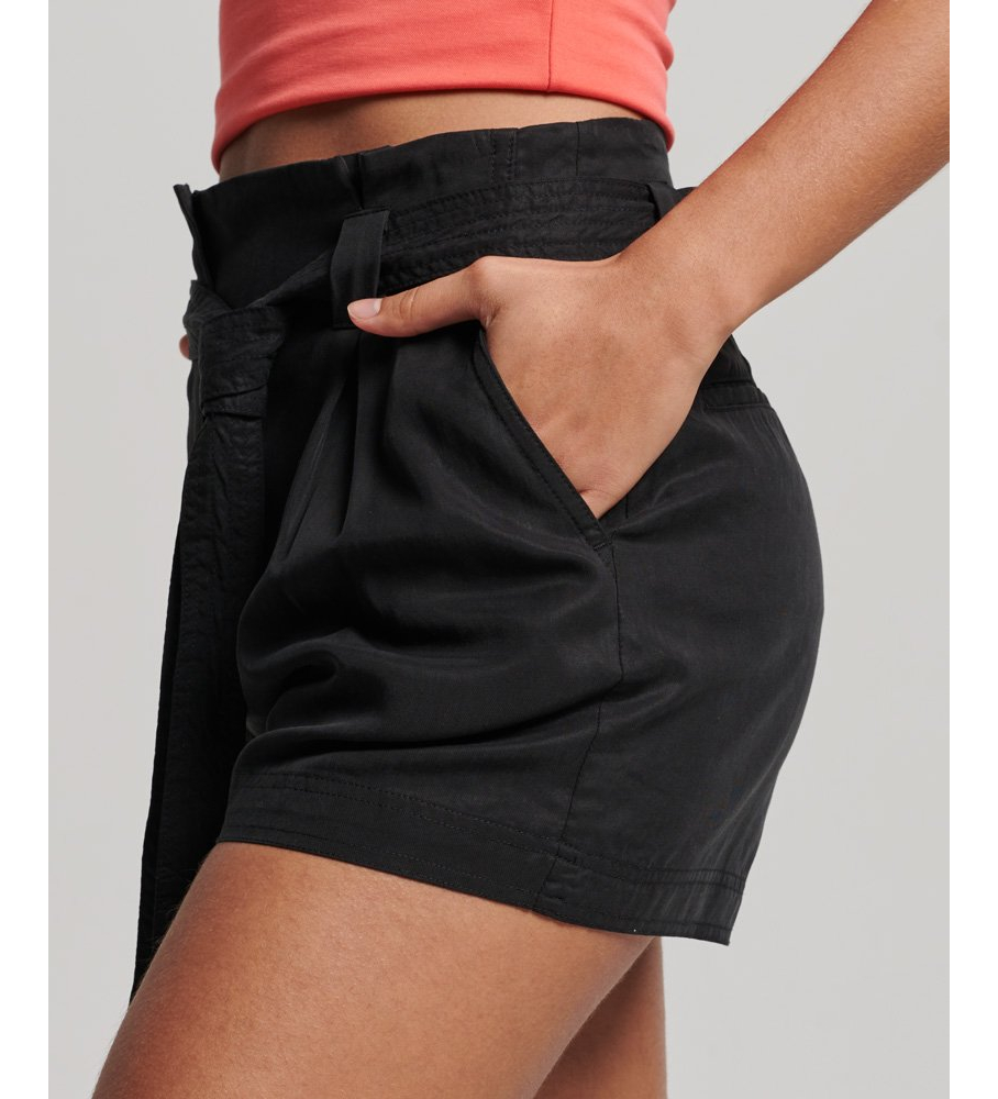 Shorts Superdry Paperbag, Preto