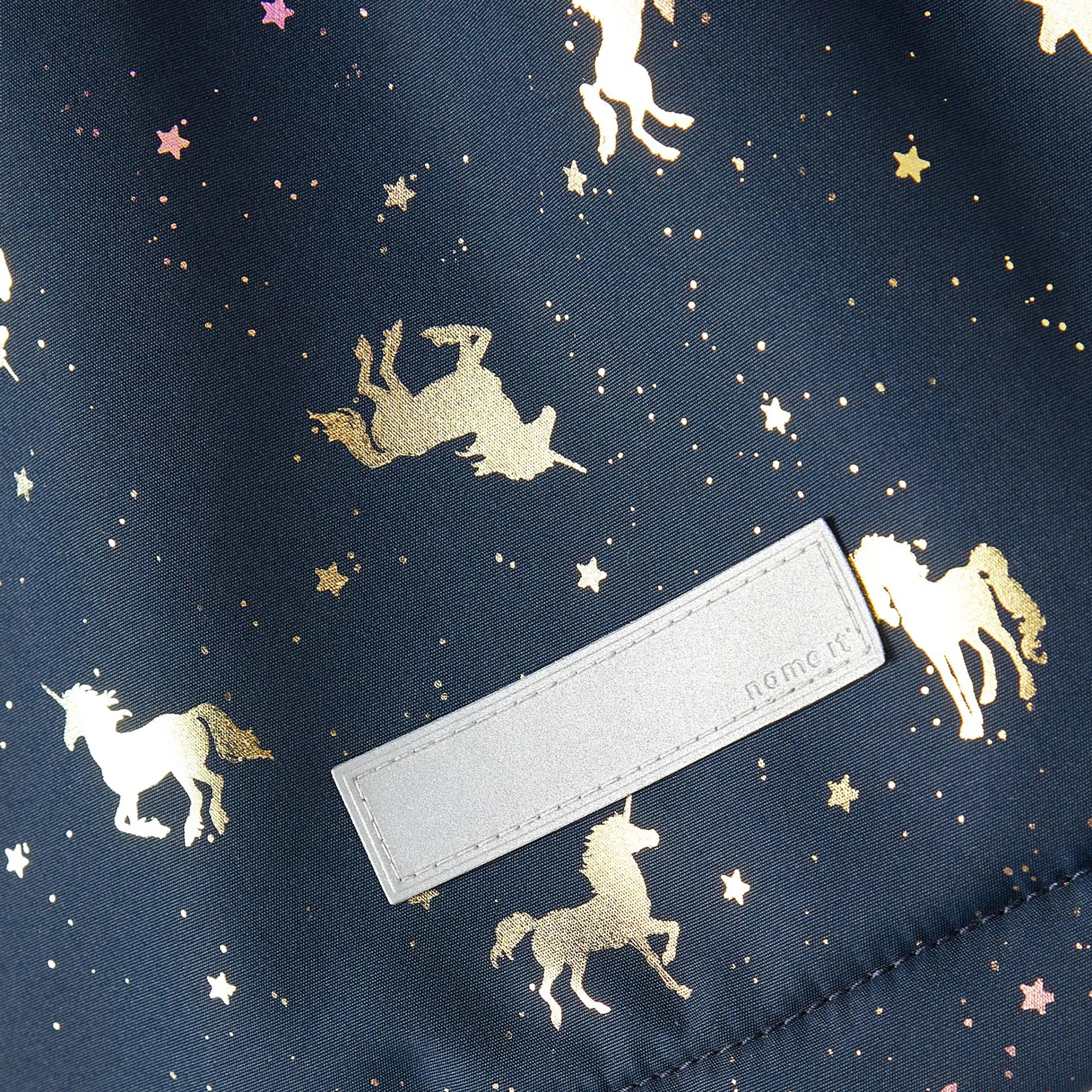 Mädchen Steppjacke mit abnhembarer Kapuze und Pferde-Print