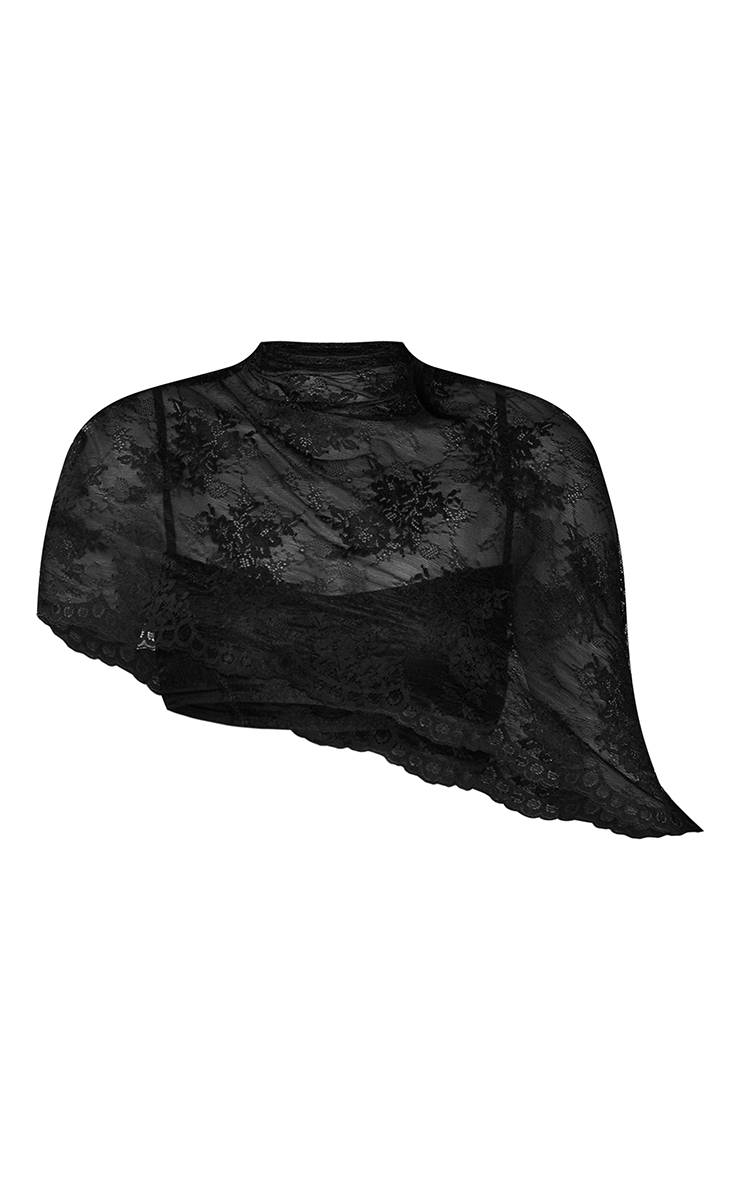 Noir Ensemble Haut Cape En Dentelle