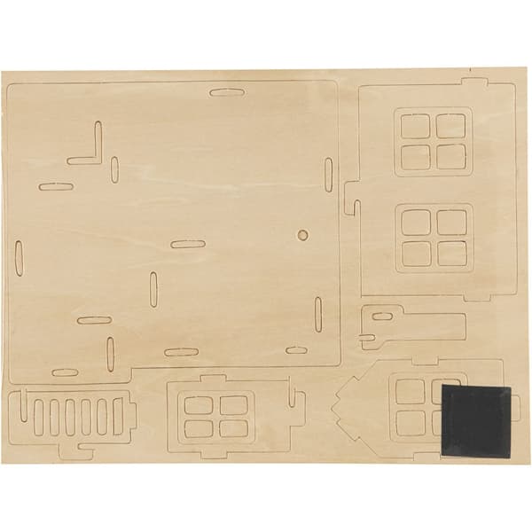 3D Konstruksjonsfigur, Hus med terrasse, str. 19x17,5x15, 1 stk.