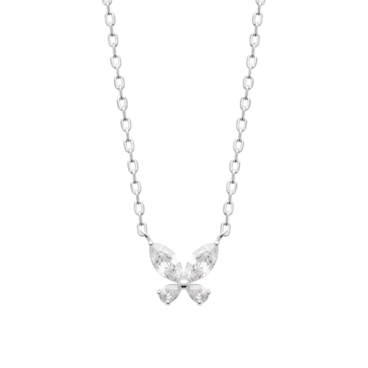 Collier papillon oxyde de zirconium Argent 925 Rhodié