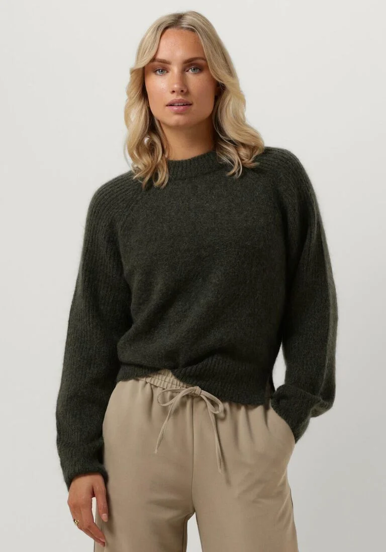 SECOND FEMALE donkergroene second female trui brookline knit new o-neck