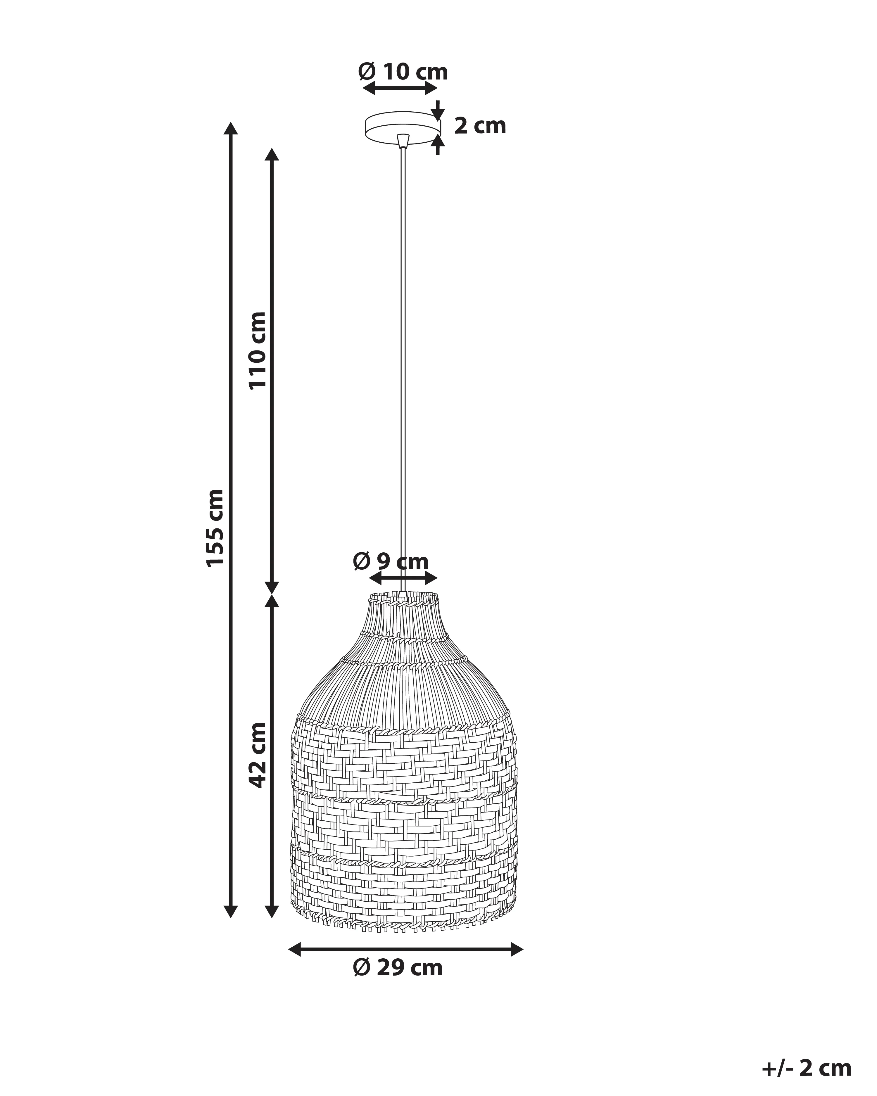 Hanglamp TURABO Rotan Zwart/wit