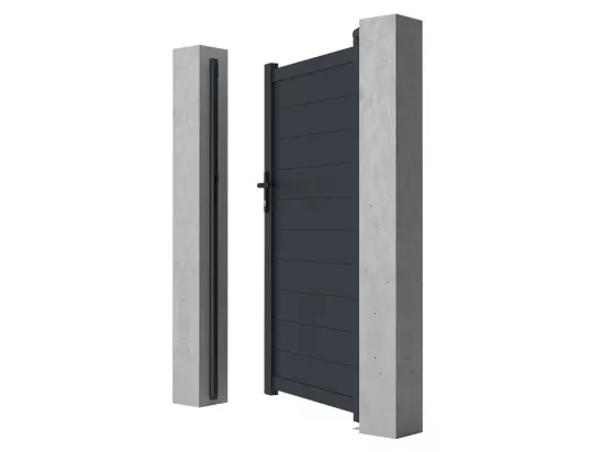 Portillon battant aluminium plein L103 x H181 cm anthracite - NAZARIO