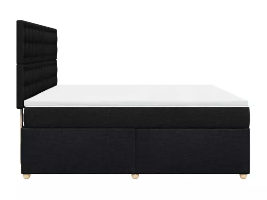 Sommier à lattes de lit avec matelas Noir 180x200 cm Tissu