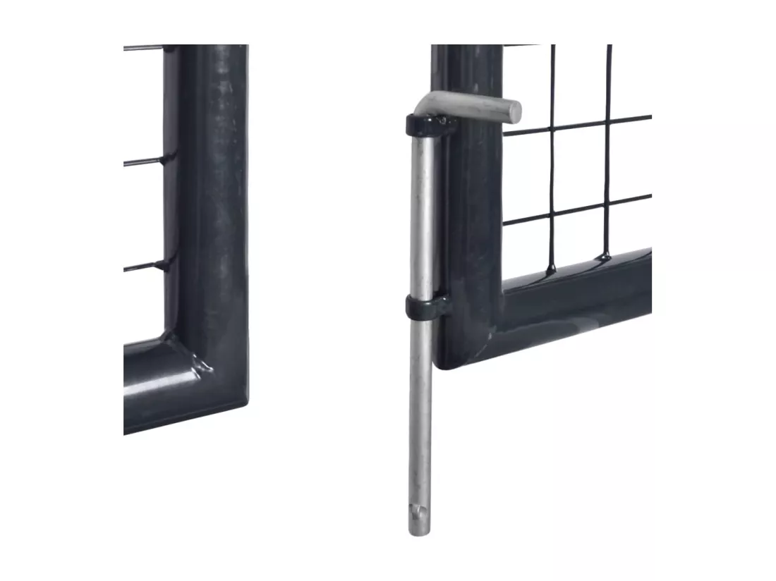 Portail en maille de jardin Acier galvanisé 289x75 cm Gris