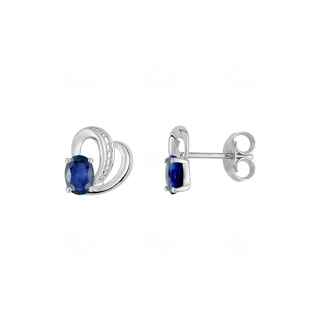 Ohrstecker 750/18 K Weissgold mit Saphir