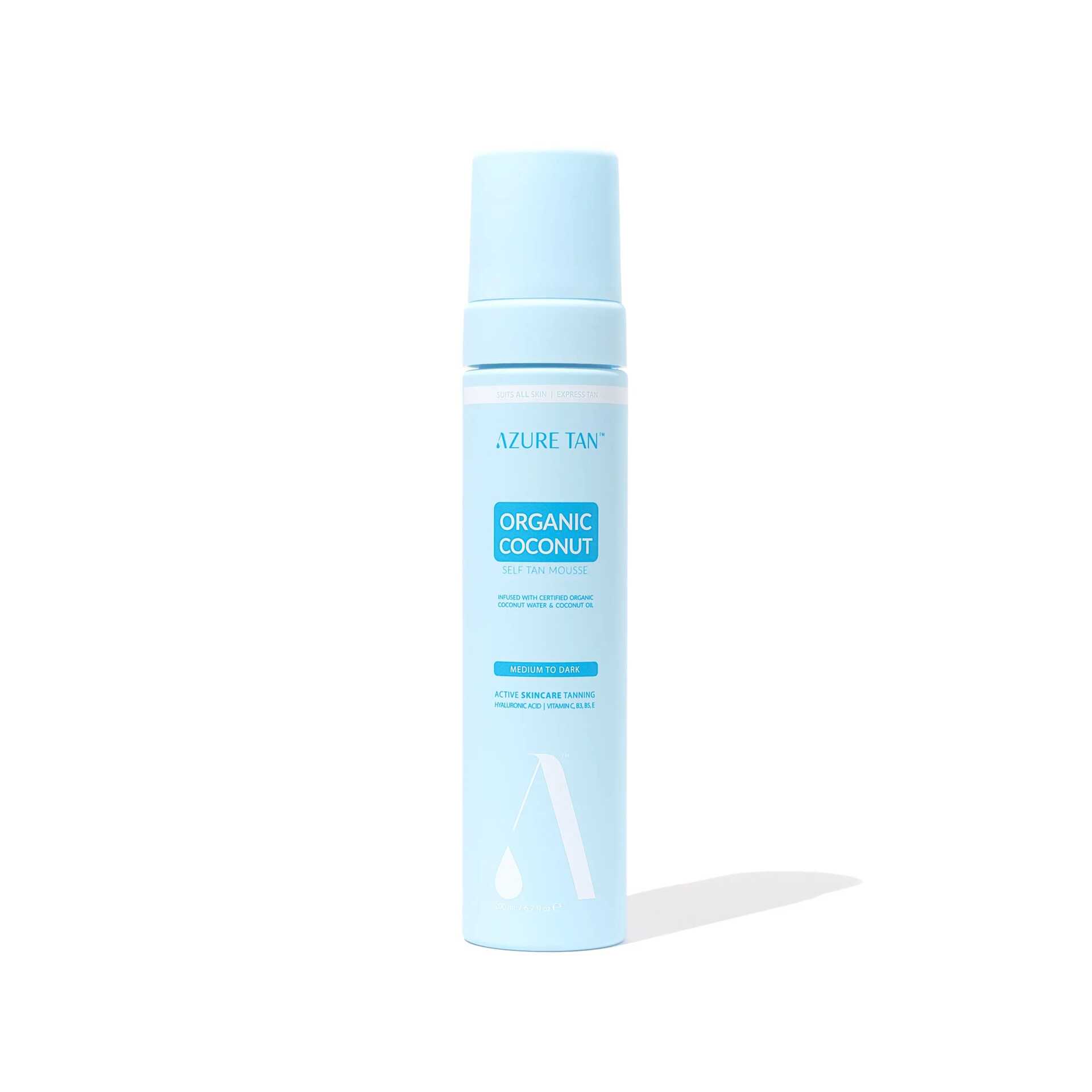 AZURE TAN Self Tan Mousse Organic Coconut Medium to Dark