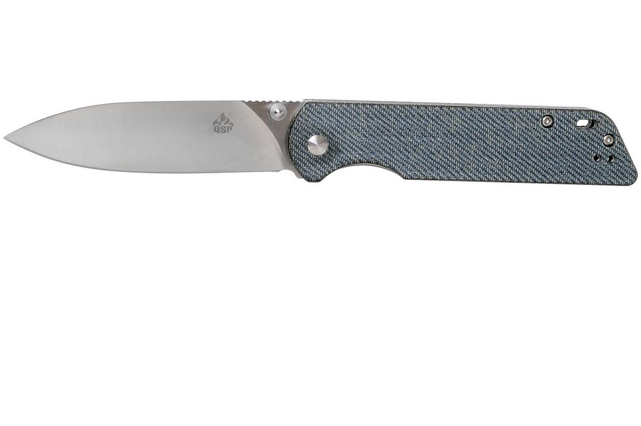QSP Knife Parrot QS102-F Denim Micarta, zakmes