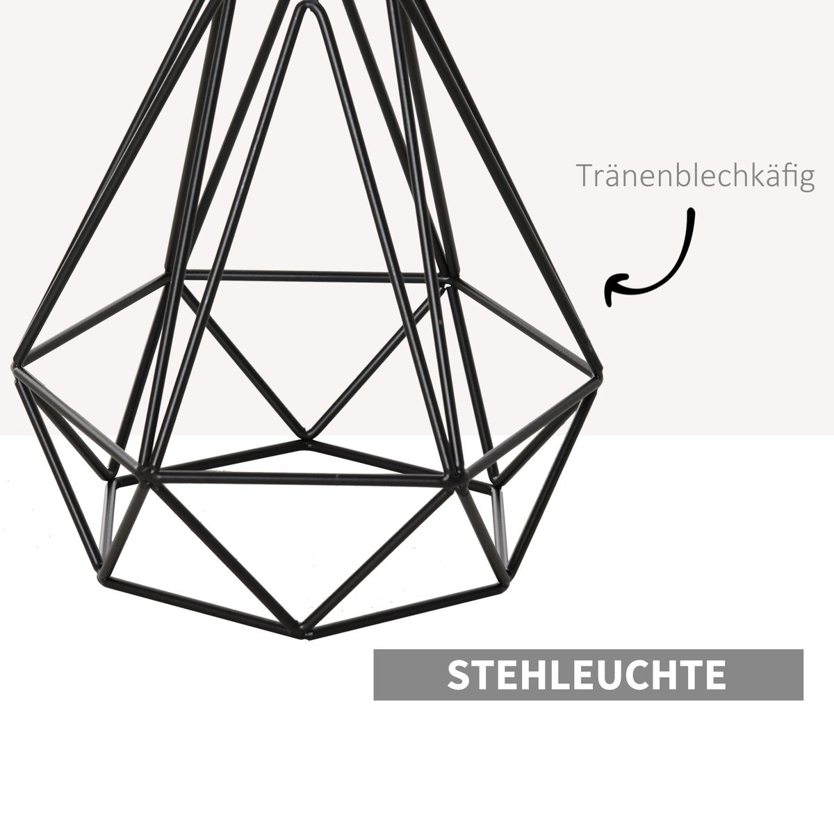HOMCOM staande lamp, Ø25 x 152H cm, staal, marmer, zwart