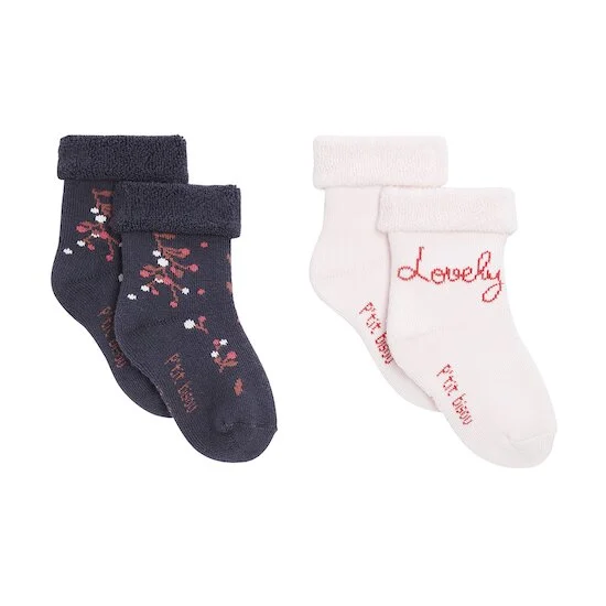 Lovely Capucine Lot de 2 chaussettes   Fleurs        de               P'tit bisou