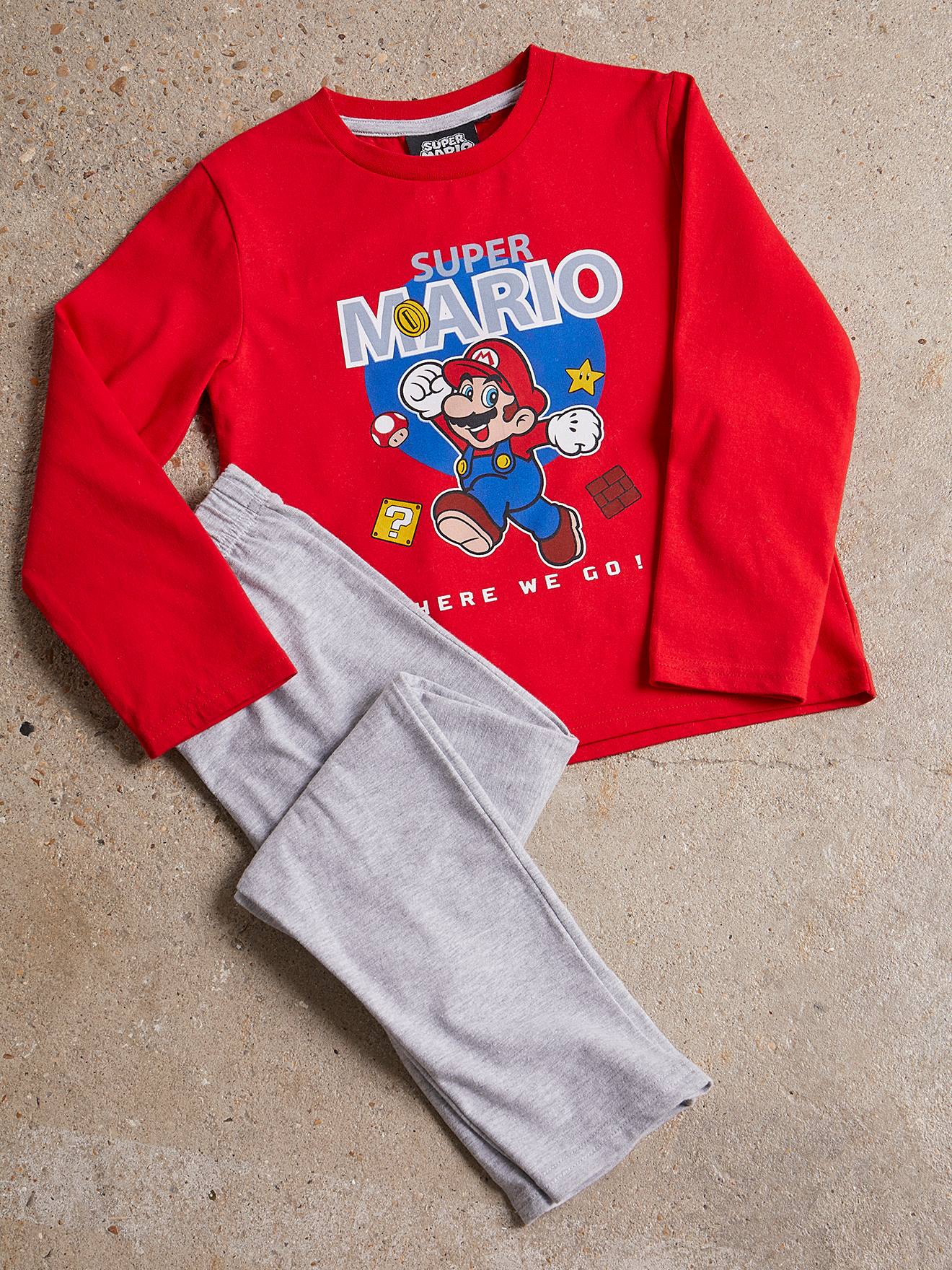 Pijama do Super Mario® em vermelho vivo, liso com estampas.