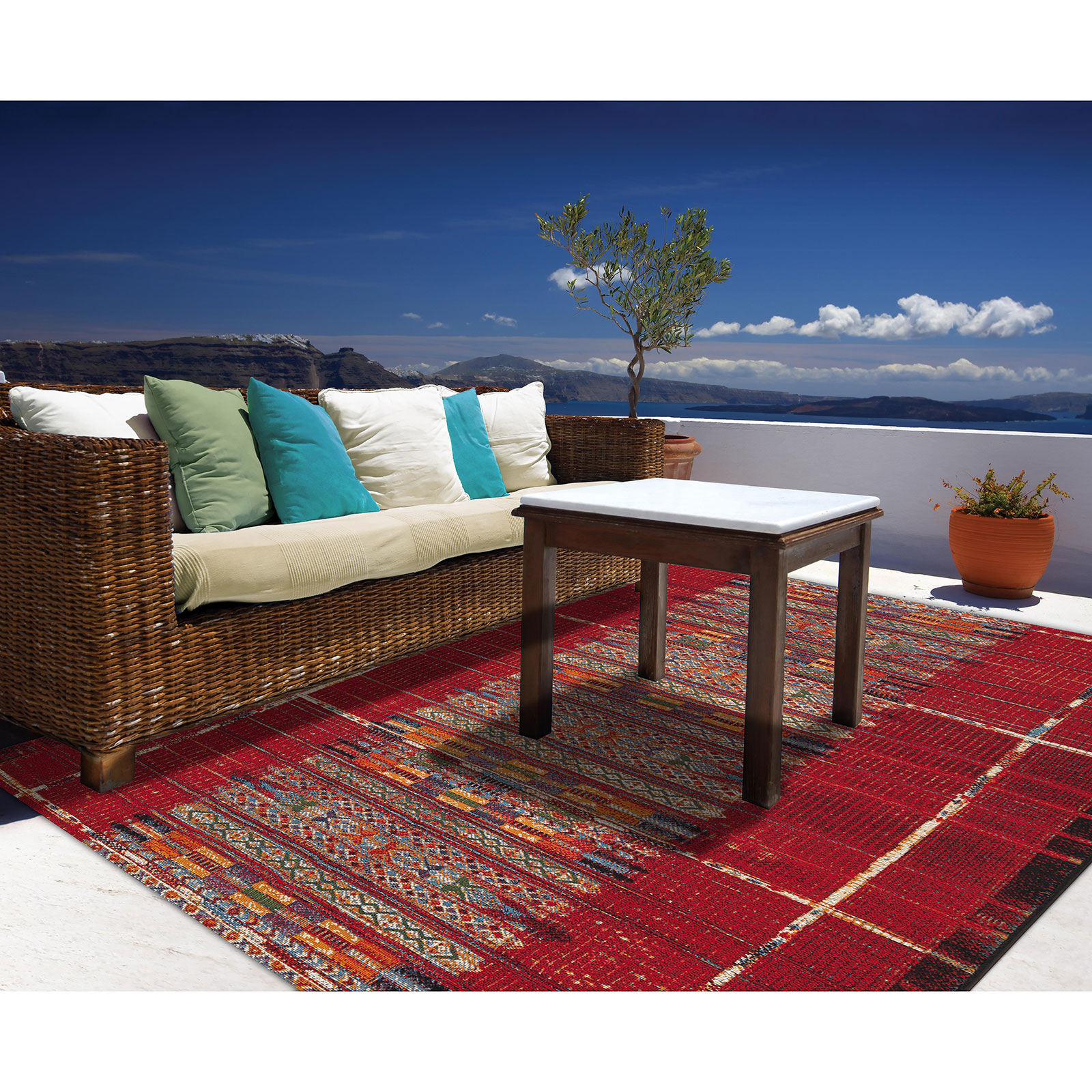 In-/Outdoorteppich - rot - 60x100 cm