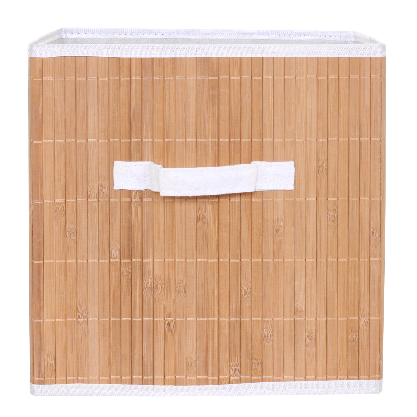 4er-Set Faltbox MCW-C21, Korb Aufbewahrungskorb Ordnungsbox Sortierbox Aufbewahrungsbox, Bambus 32x32x32cm naturfarben
