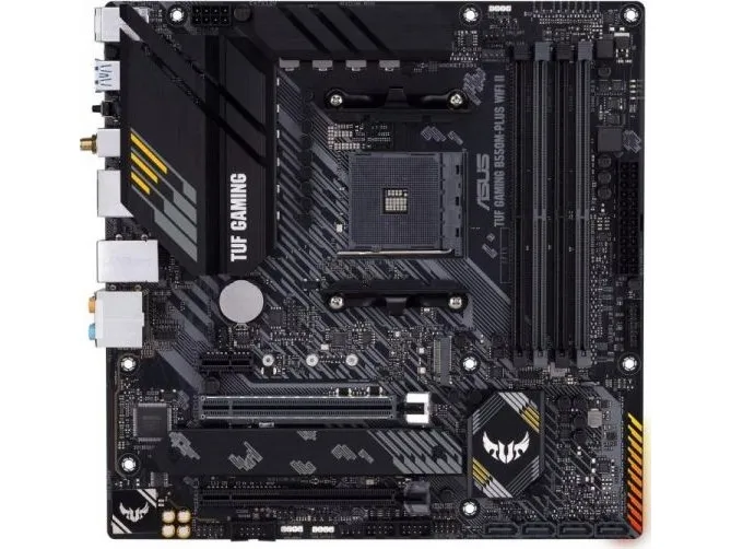 ASUS TUF GAMING B550M-PLUS WIFI II - Bundkort - micro ATX - Socket AM4 - AMD B550 Chipset - USB-C Gen2, USB 3.2 Gen 1, USB 3.2 Gen 2 - 2.5 Gigabit LAN, Wi-Fi 6, Bluetooth - onboard grafik (CPU påkrævet) - HD Audio (8-kanaler)